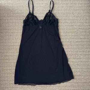 BeMe NYC Black Lace and Mesh Slip/Chemise Size M